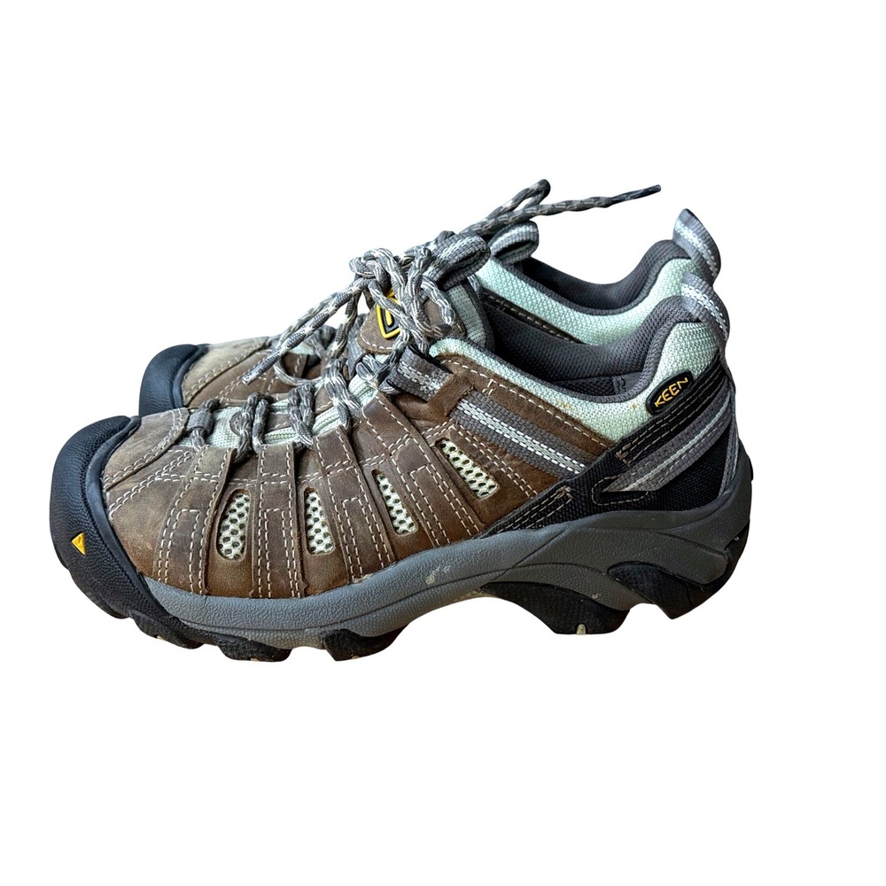 KEEN Utility Hiking Shoes Womens 6M Brown Leather Mesh Low Top Work Trail 10318
